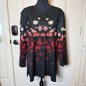 Ming Wang Women's XL Cardigan Jacket 3/4 Sleeve EUC